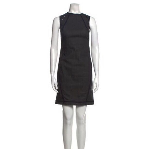 alexander mcqueen authentic Black Denim Jean Tank Bodycon Mini Dress 42 Small - Picture 1 of 10